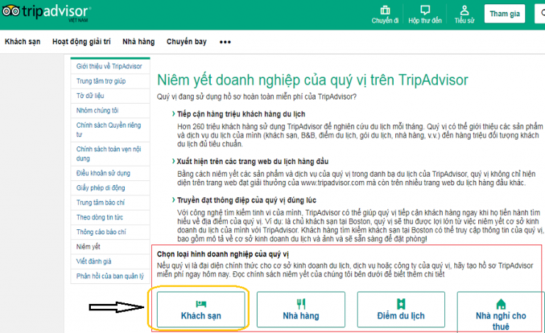 Hướng dẫn đăng ký bán phòng trên TripAdvisor